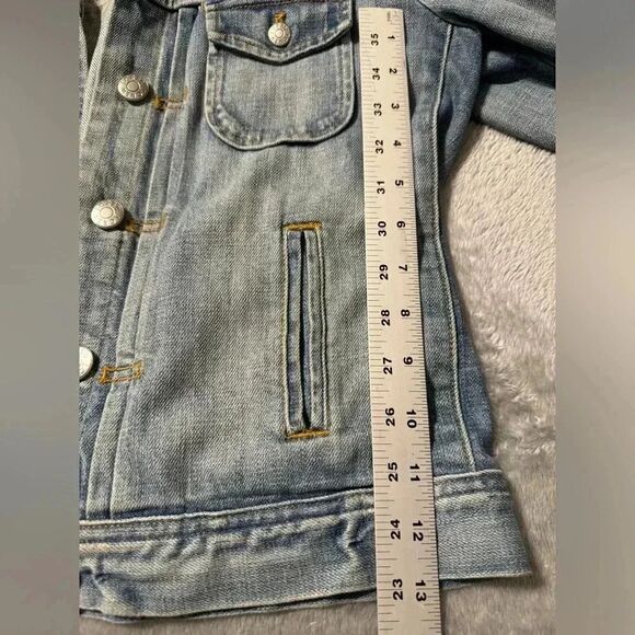 J.Crew Denim Jacket | Light wash denim distressed | Size Small - Picture 4 of 7